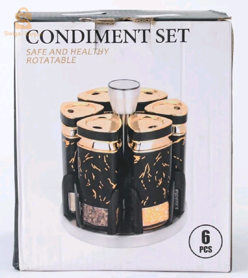 CONDIMENT SET 6pcs مجموعة توابل زجاجي فخم