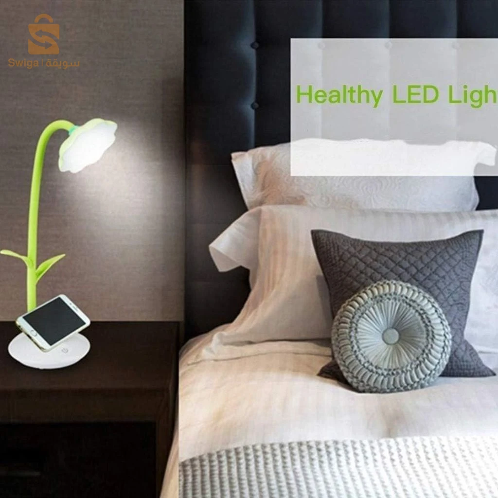 Lampe de Bureau Tournesol avec Support pour Téléphone Portable – مصباح مكتبي مع حامل للهاتف المحمول