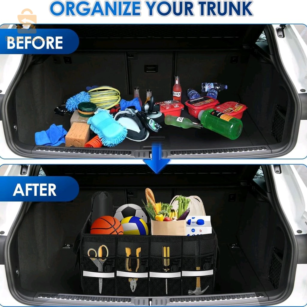 Organisateur de Coffre Pliable et Imperméable avec Multi-Compartiments – صندوق تنظيم الأغراض قابل للطي ومقاوم للماء