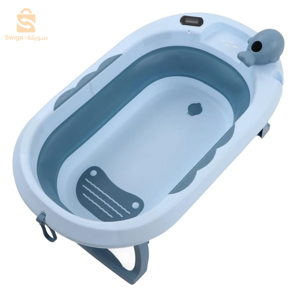 Baignoire Pliable pour Bébé avec Thermomètre – حوض استحمام للأطفال قابل للطي مع مقياس حرارة