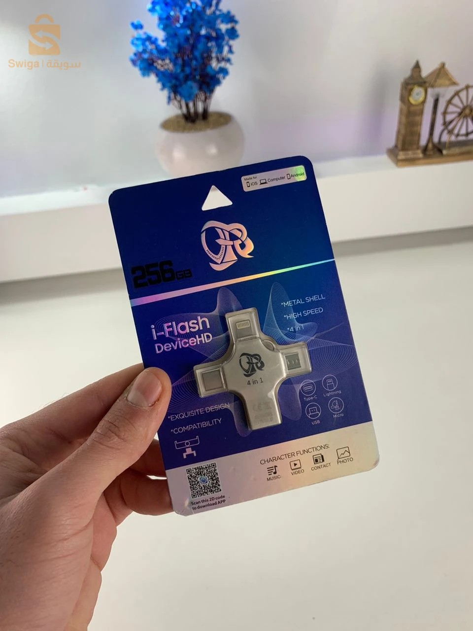 Clé USB 256GB i-Flash - 4 en 1 (Lightning + Micro + USB et Type-C Ports )