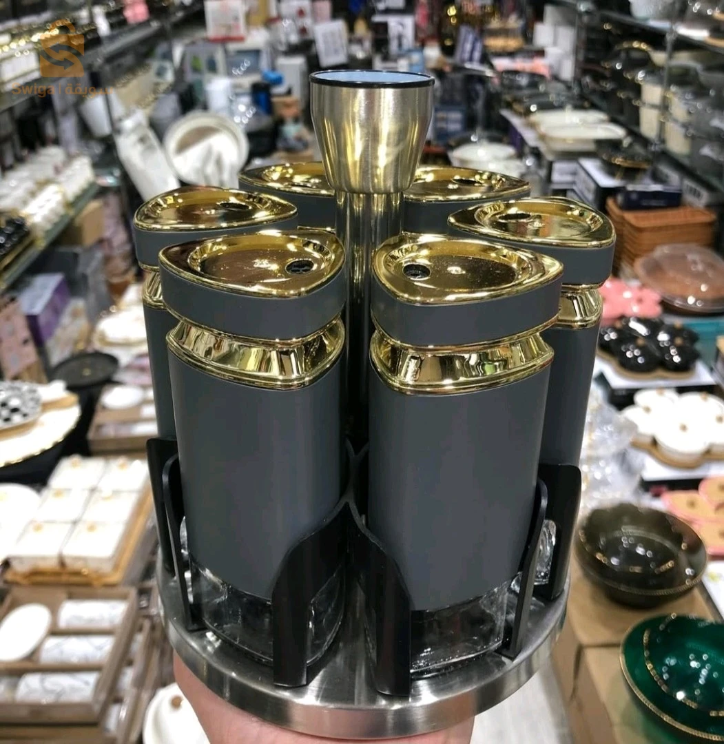 CONDIMENT SET 6pcs مجموعة توابل زجاجي فخم