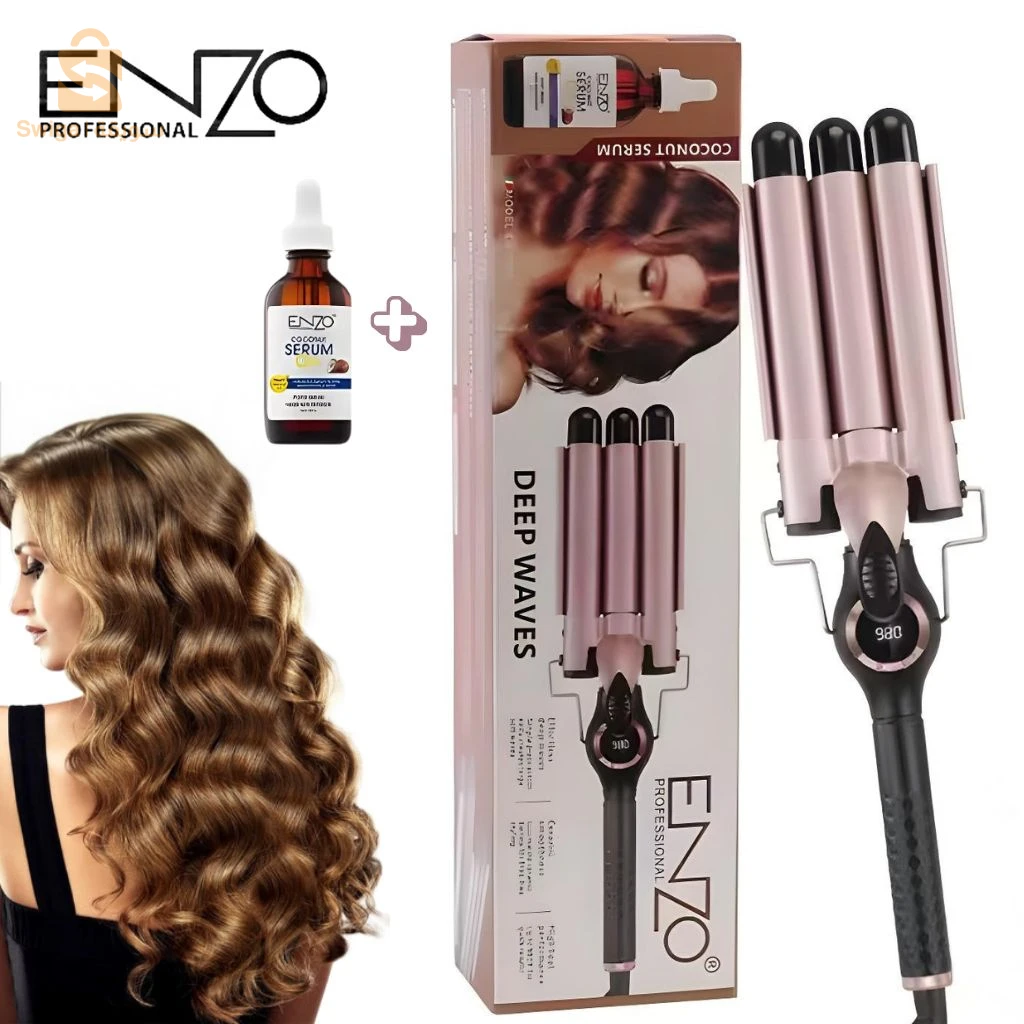ENZO PROFESSIONAL Fer à Boucler Triple Barillet  – مكواة تجعيد ثلاثية الأسطوانات