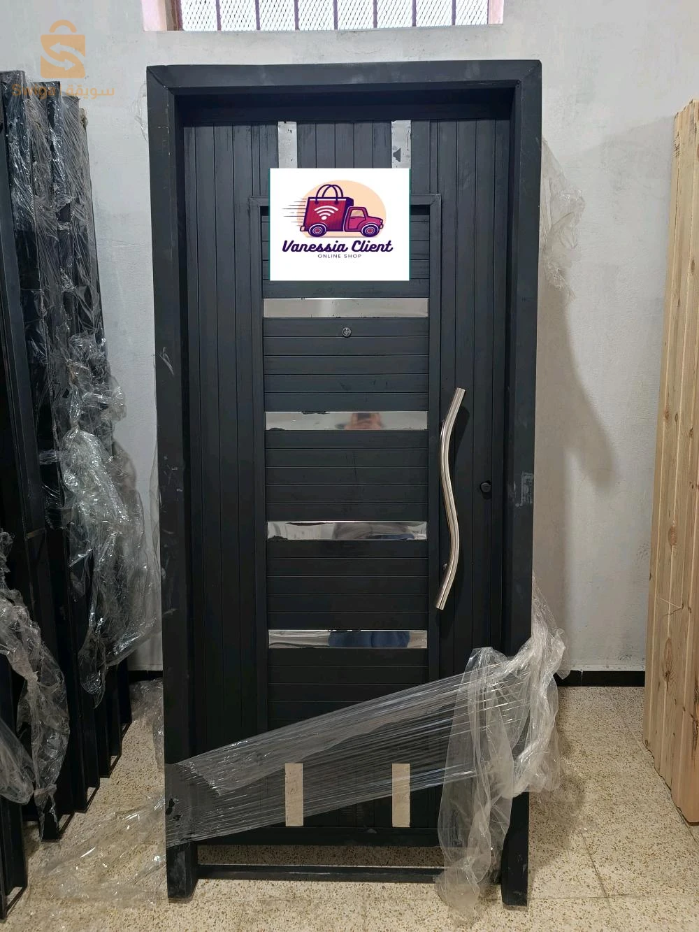 متوفر Porte d'entrée en fer avec plaque inox