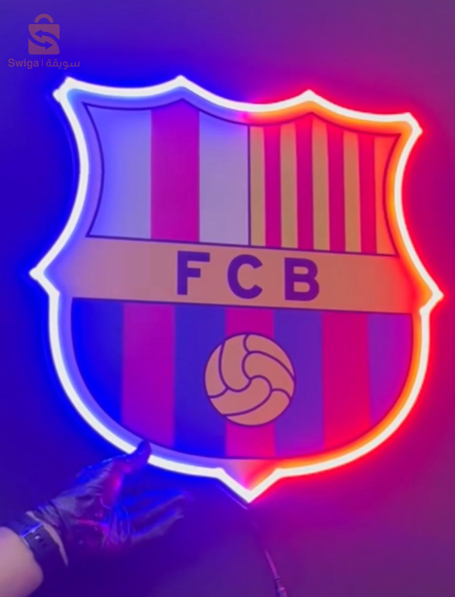 شعار برشلونة الفخم بأضواء الليد الرائعة