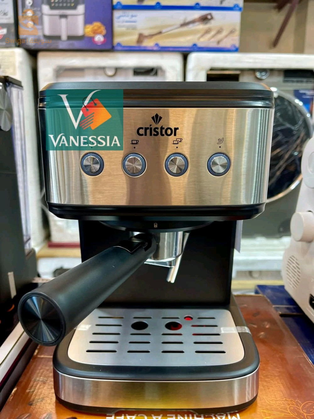 Cafetière cristor 2en1 capsules et bras inox