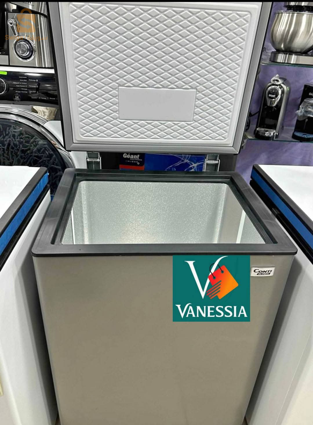 Congélateur marque Contiglobal 130L gris et blanc