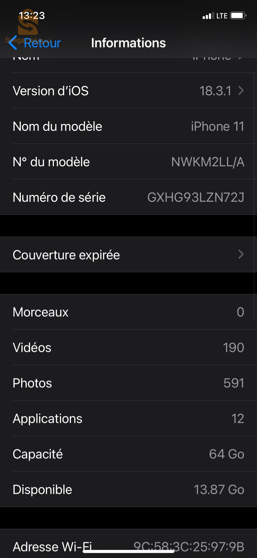 iPhone 11 Batri 94 stockage 64