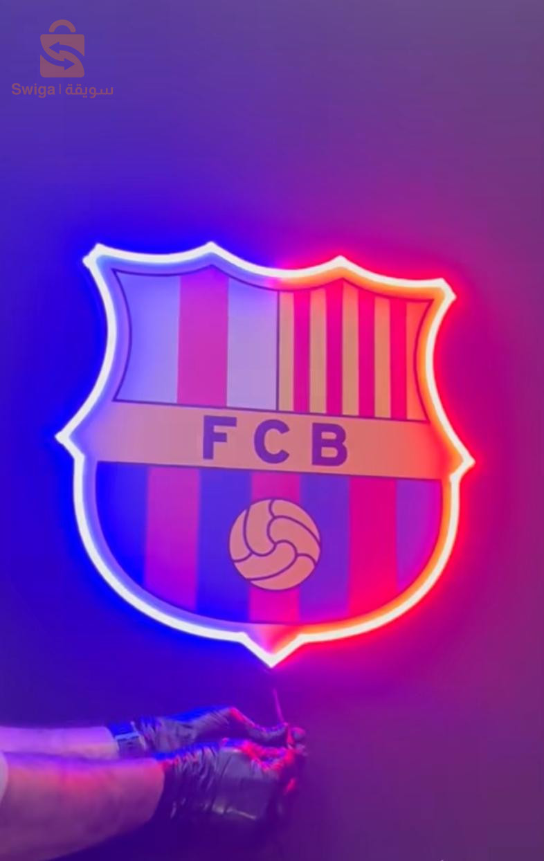شعار برشلونة الفخم بأضواء الليد الرائعة