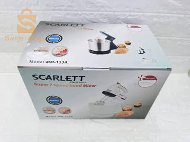 خلاط يدوي كهربائي مع وعاء من SCARLETT، موديل MM-133K،