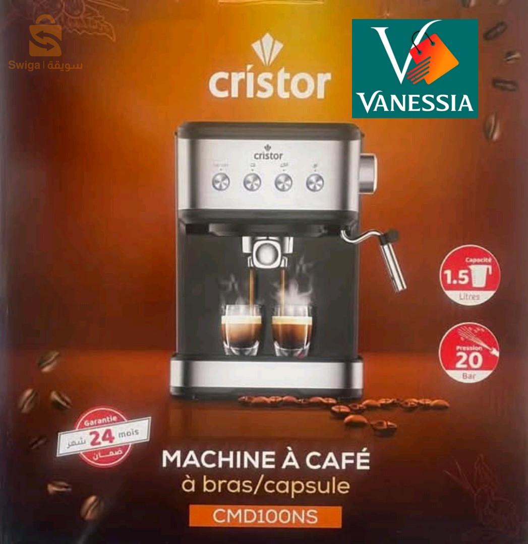 Cafetière cristor 2en1 capsules et bras inox