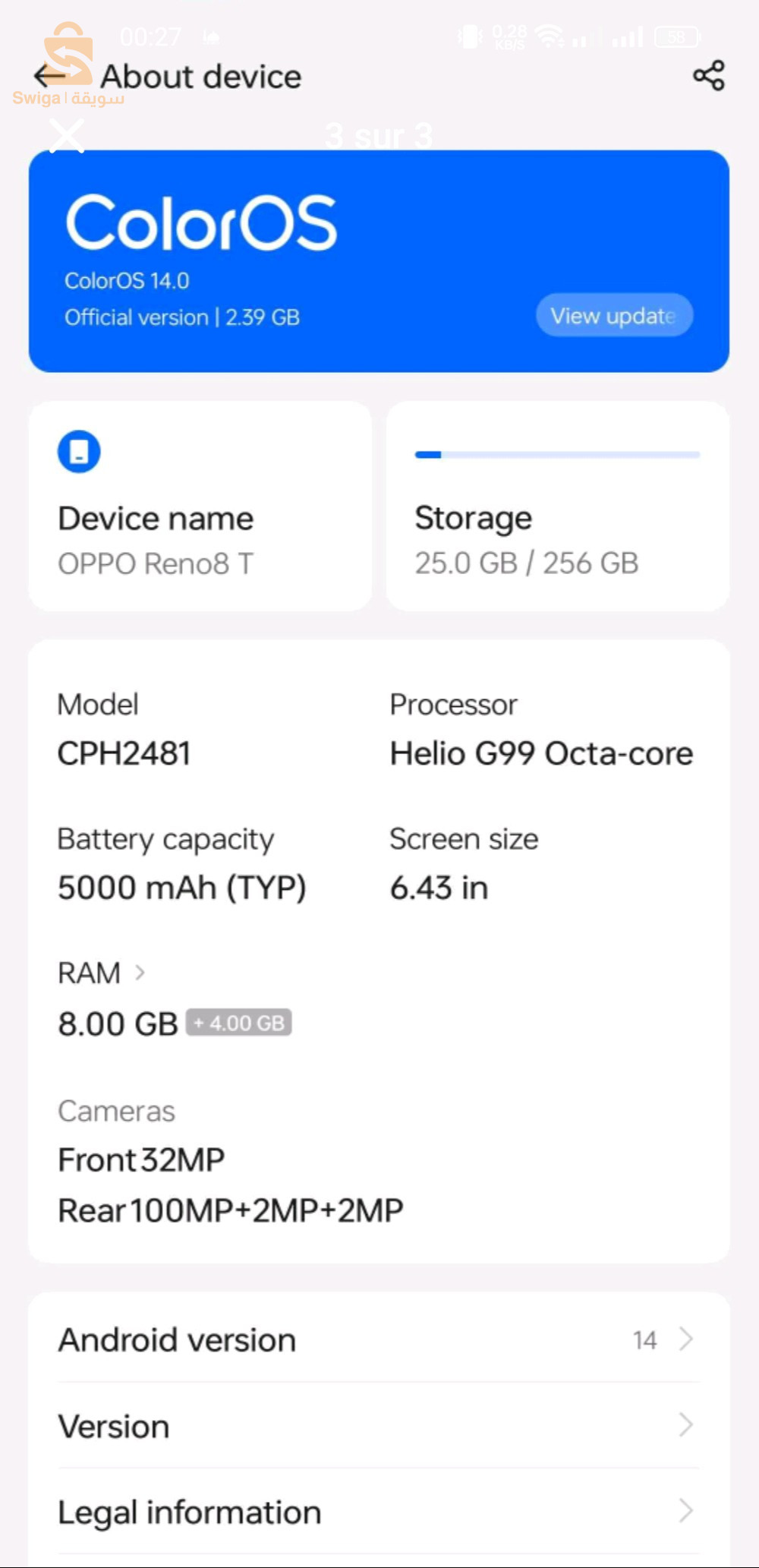 Oppo reno 8t