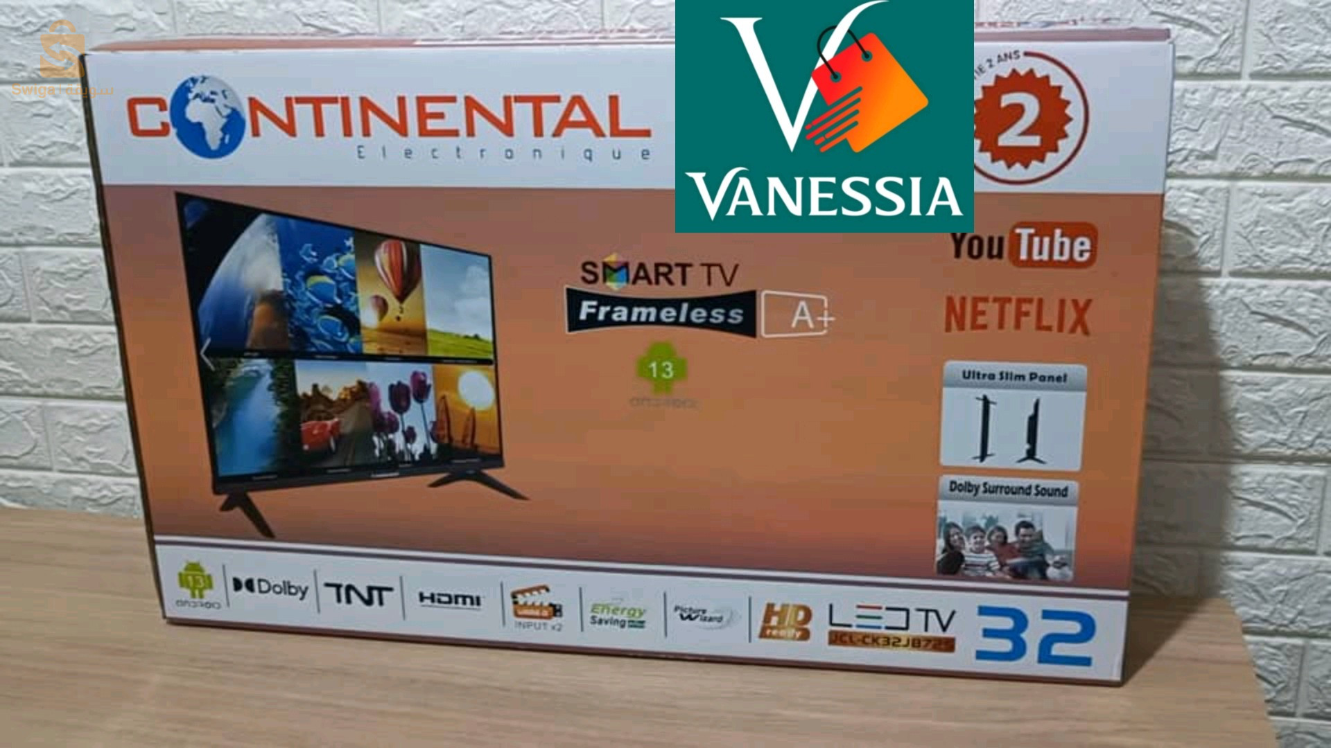 TV continental 32p smart+ démo intégrer+ support