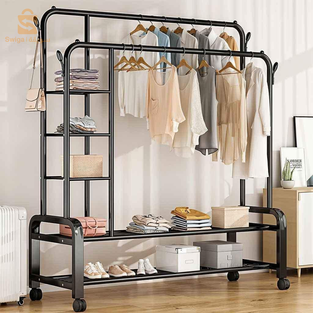 حامل ملابس و احذية ثنائي الاعمدة 48 كلغ