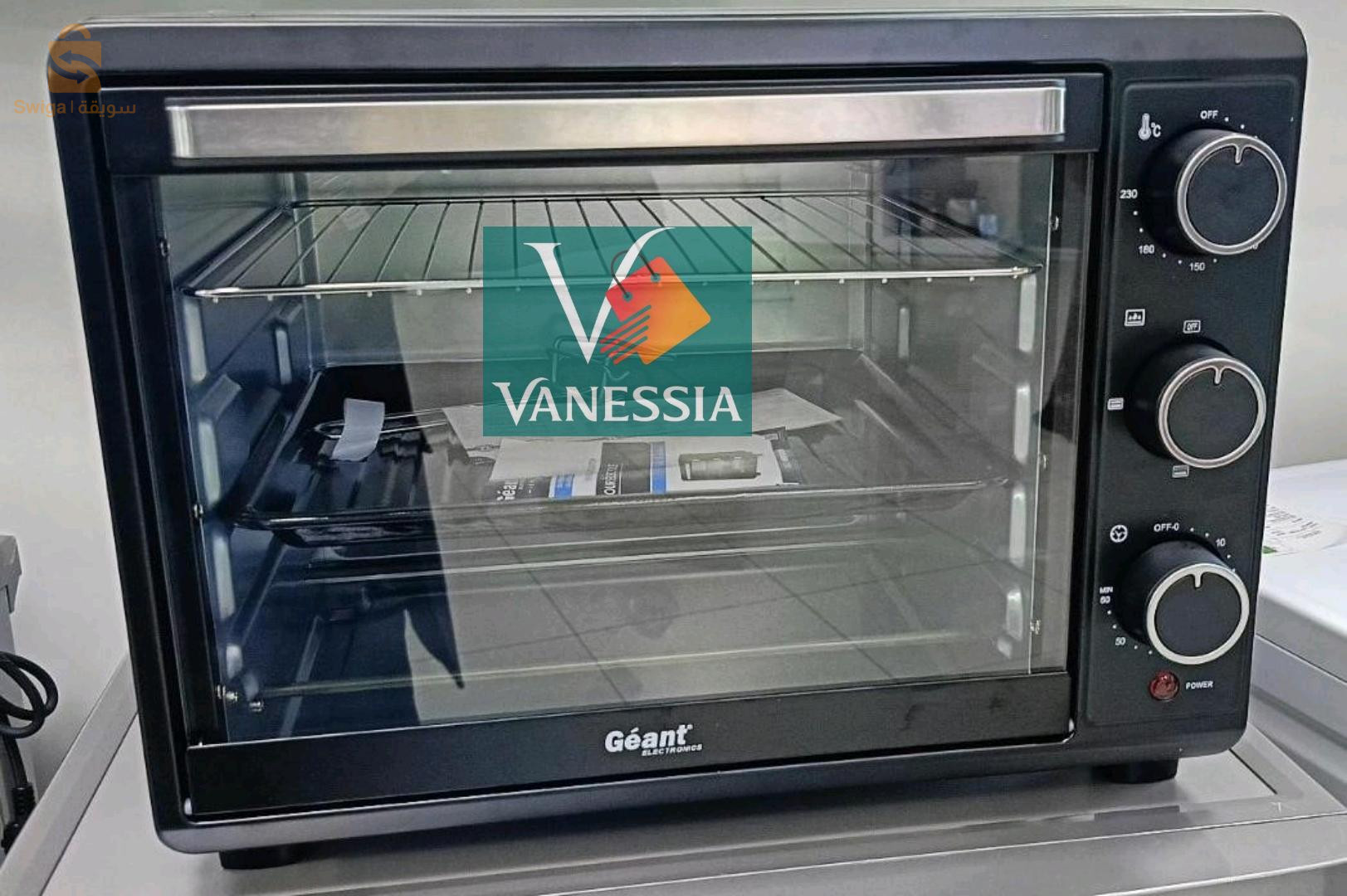 Four électrique marque géant 38L
 
✅ garantie 12 mois
✅capacité 38L
✅1 plateau
✅ Couleur noir
✅ Inoxydable