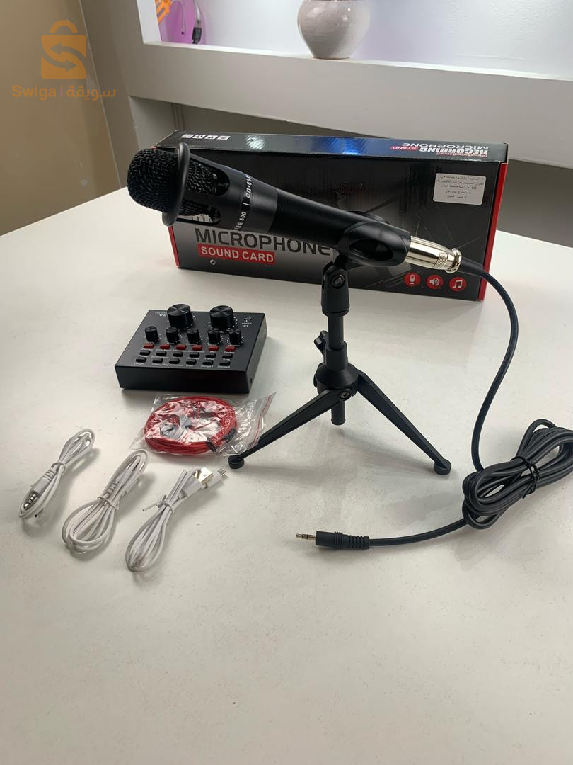 V8 Externe Live Carte Son avec Microphone Set – بطاقة صوت مع ميكروفون للتسجيلات الصوتية