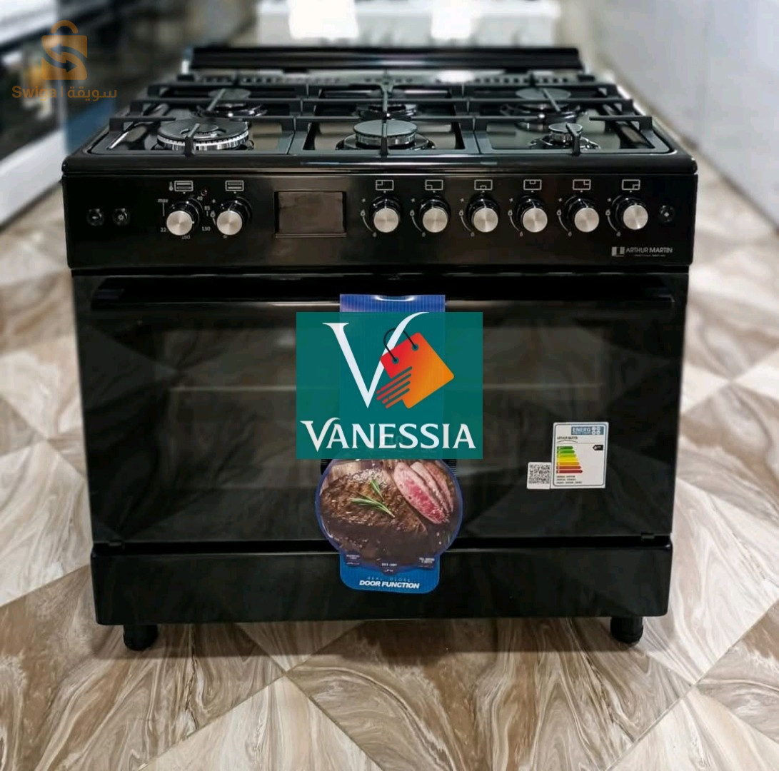 Cuisinière Arthur Martin 6 feux ventiller ✅ 6 feux✅ double wok système tabouna✅ double ventilateur✅ catalyseur✅ Noir✅ écran LED✅ 90 cm✅ Gaz Gaz et Gaz Elec✅ Garantie 24 mois