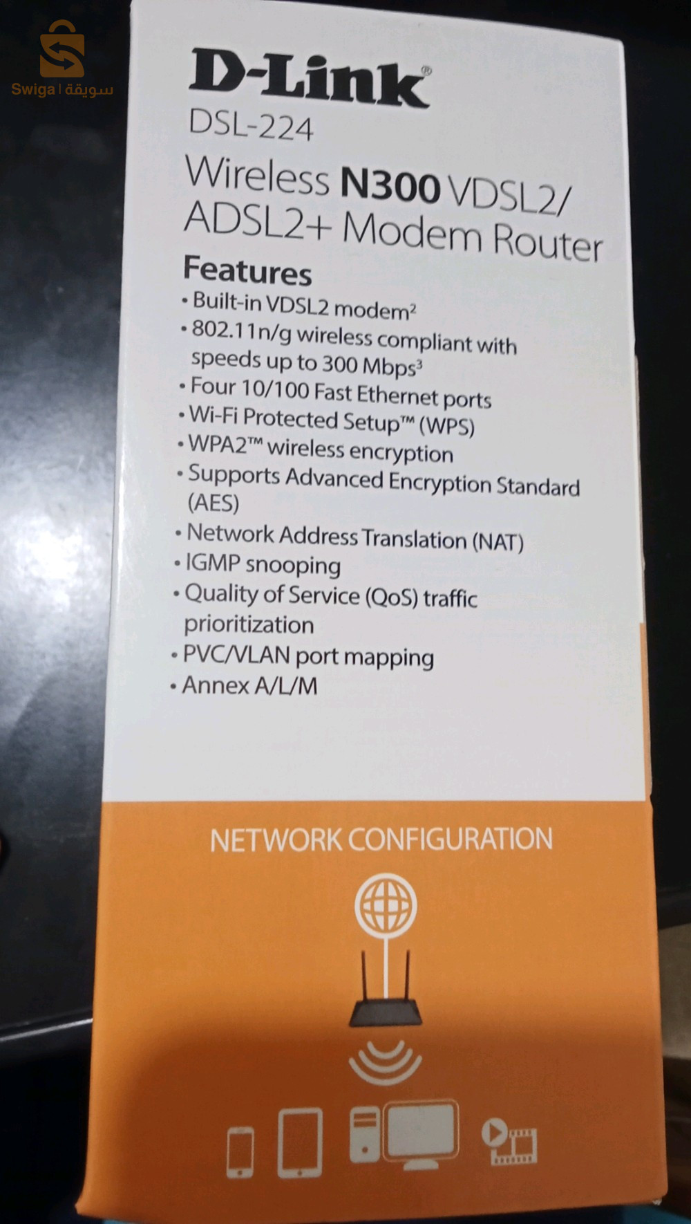 Modem Routeur D-Link DSL-224 – WiFi N300 avec Priorisation du Trafic