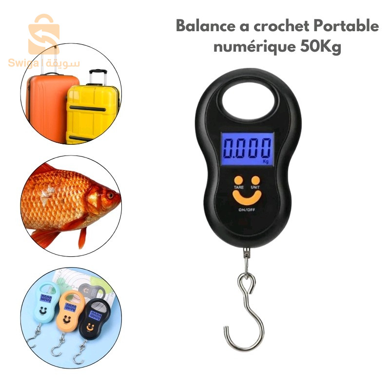 Balance a Crochet Pour Baguages et péche Numérique 50Kg  Ecran Numérique