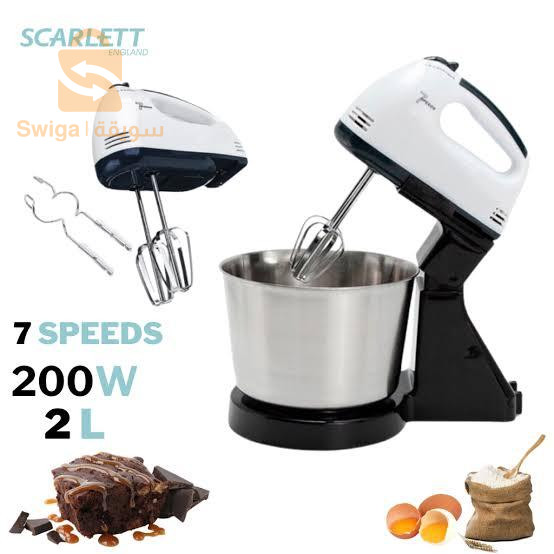 خلاط يدوي كهربائي مع وعاء من SCARLETT، موديل MM-133K،
