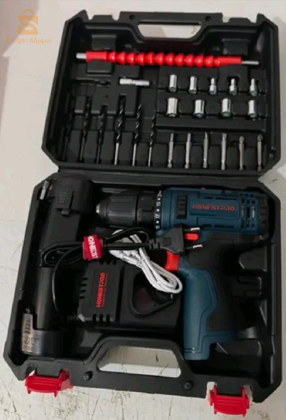 yae6151 HONESTPRO Kit Visseuse 12V double batterie avec accessoires