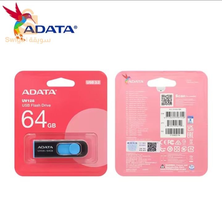 Original ADATA UV128 USB 3.2  Flash disque 64 G