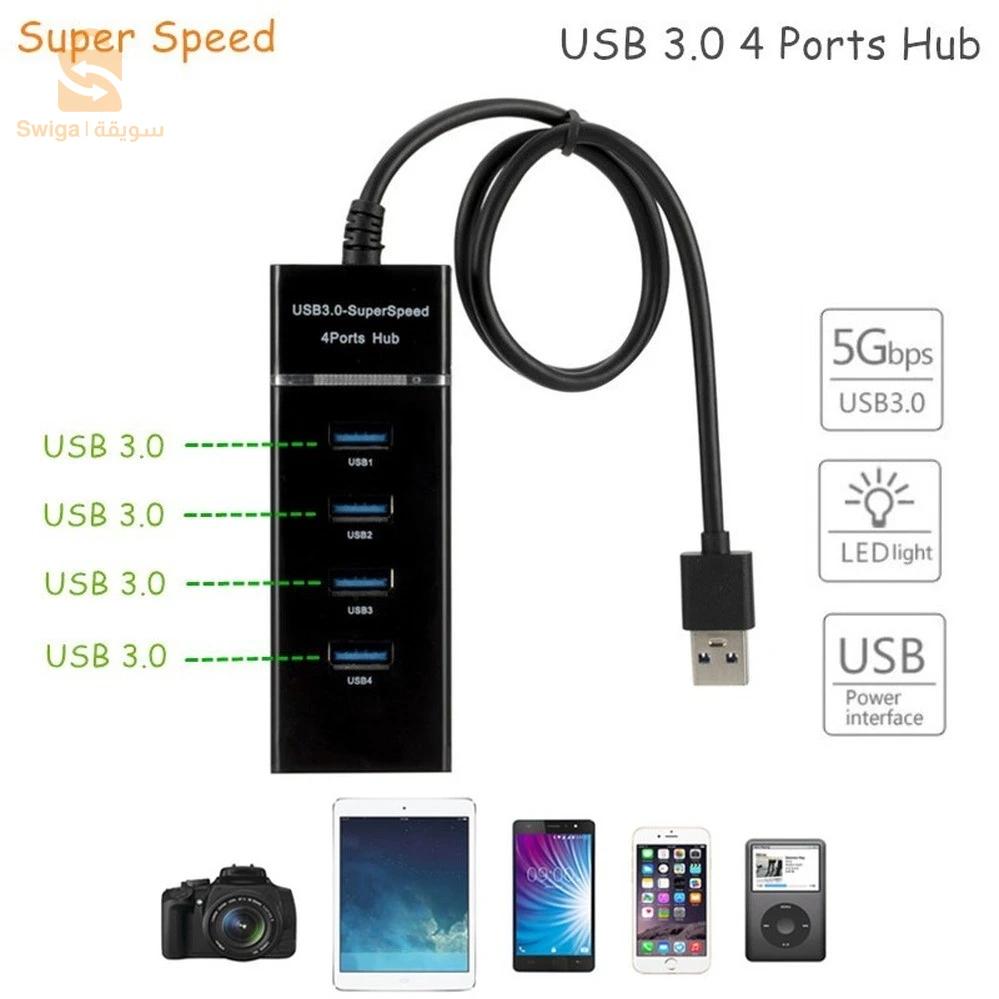 switch usb 4 portes 3.0 hub