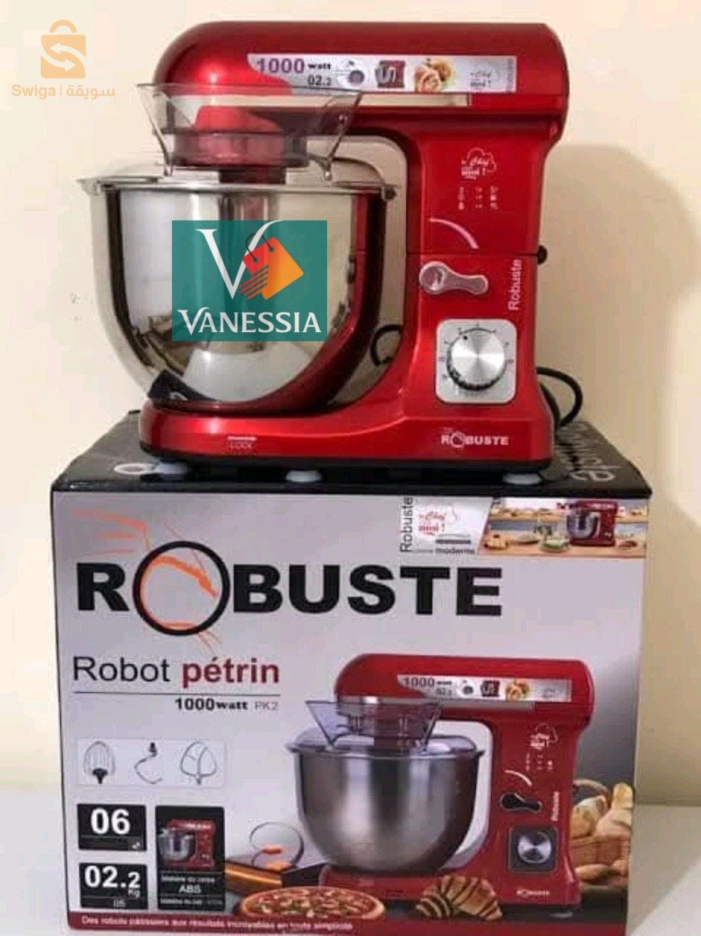 Pétrin robuste 2.2 k
 1000w
عجانة ثقيلة 2.2 كجم 1000 واط