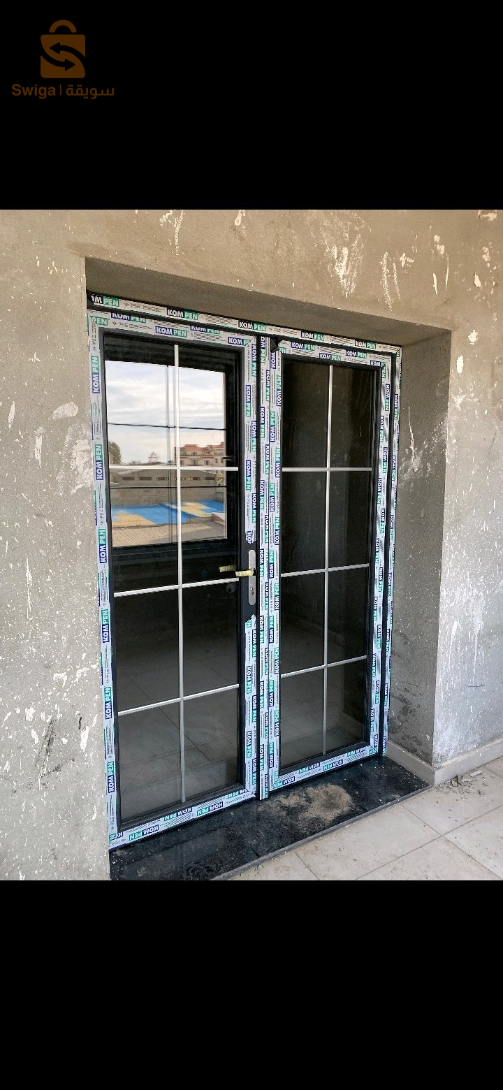 ALUMINIUM &PVC أبواب ونوافذ حسب المقاس جوده عاليه توصيل وتركيب متوفر