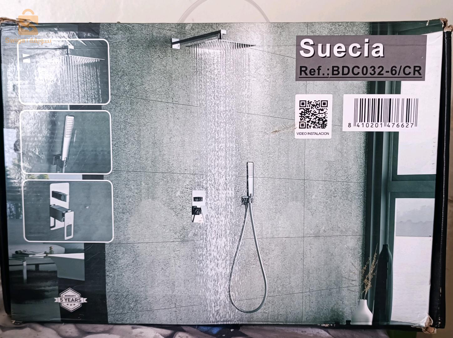 collone de douche encastrée