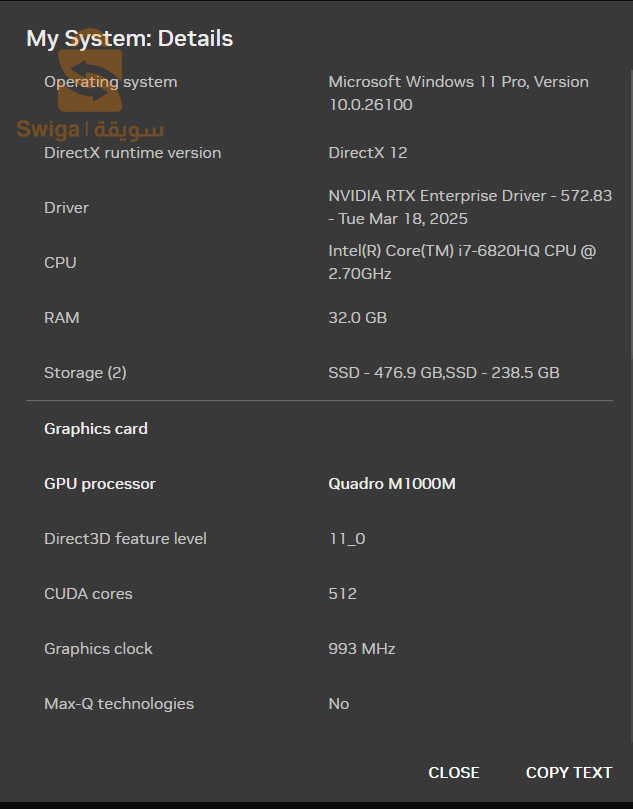 hp ZBook Studio G3 I7 32 ram