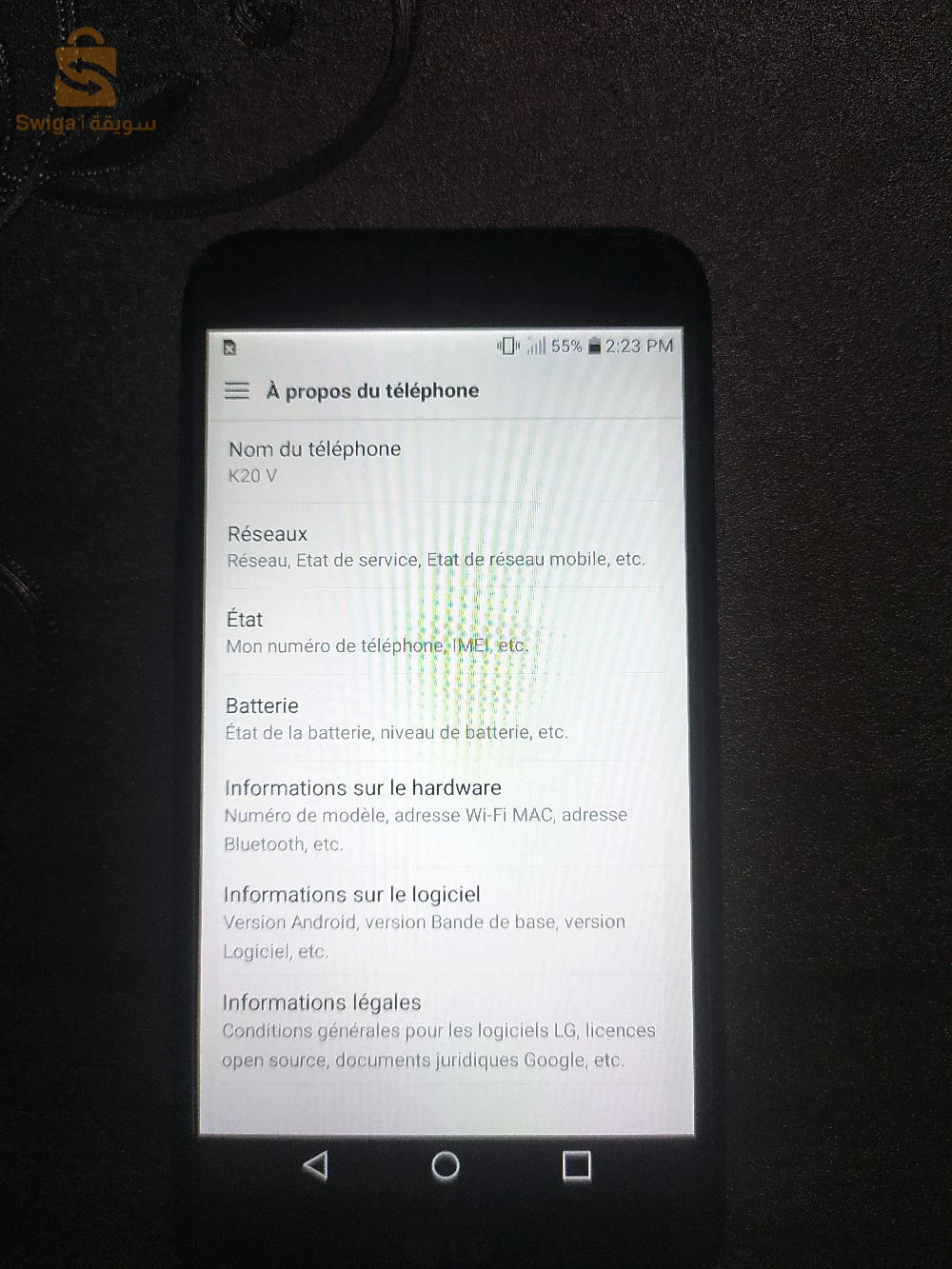 À VENDRE : Téléphone LG K20V - État 10/10