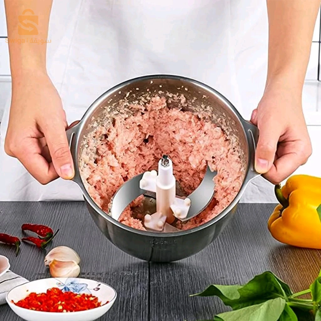 Hachoir à Viande Multifonction en Acier Inoxydable 300W/2L – مفرمة لحم متعددة الوظائف من الفولاذ المقاوم للصدأ