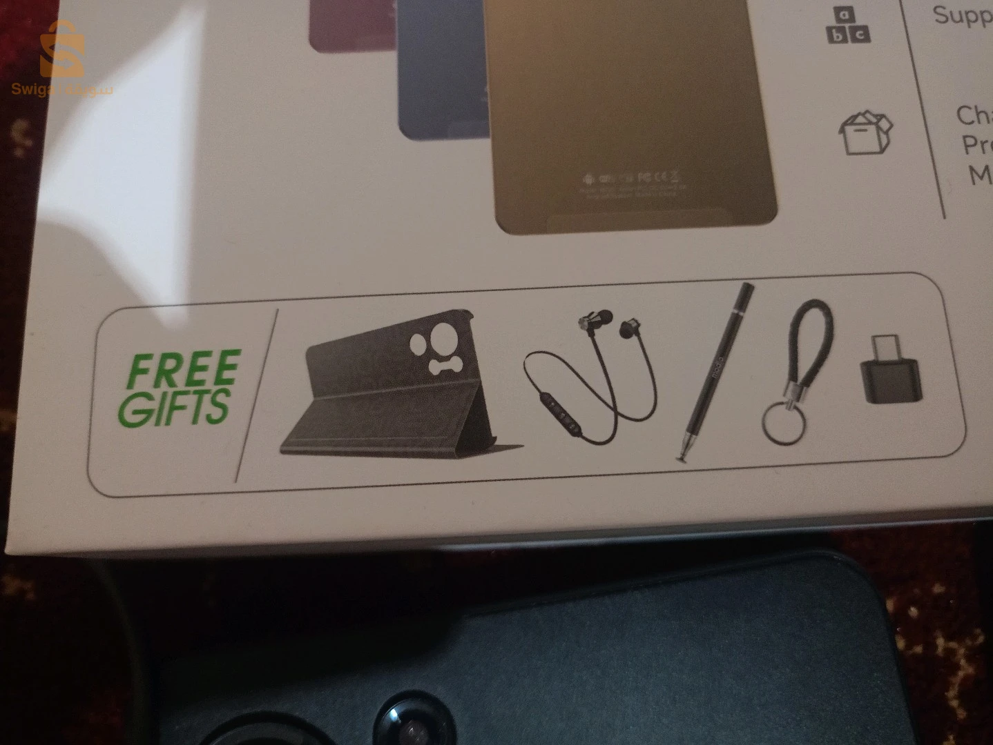 طابلات جديدة مستعملة قدر أسبوع Modio M795 / 5G wifi256 / 6 البطارية 🔋 3000 يدعم شريحتين 4كاميرات من الخلف وواحدة أمامية مزودة ب 6 أكسيسوارات كتمان + سيالة بوجهين حبرية للكتابة على الورق وللكتابة على الشاشة+ USB + بورتكلي....