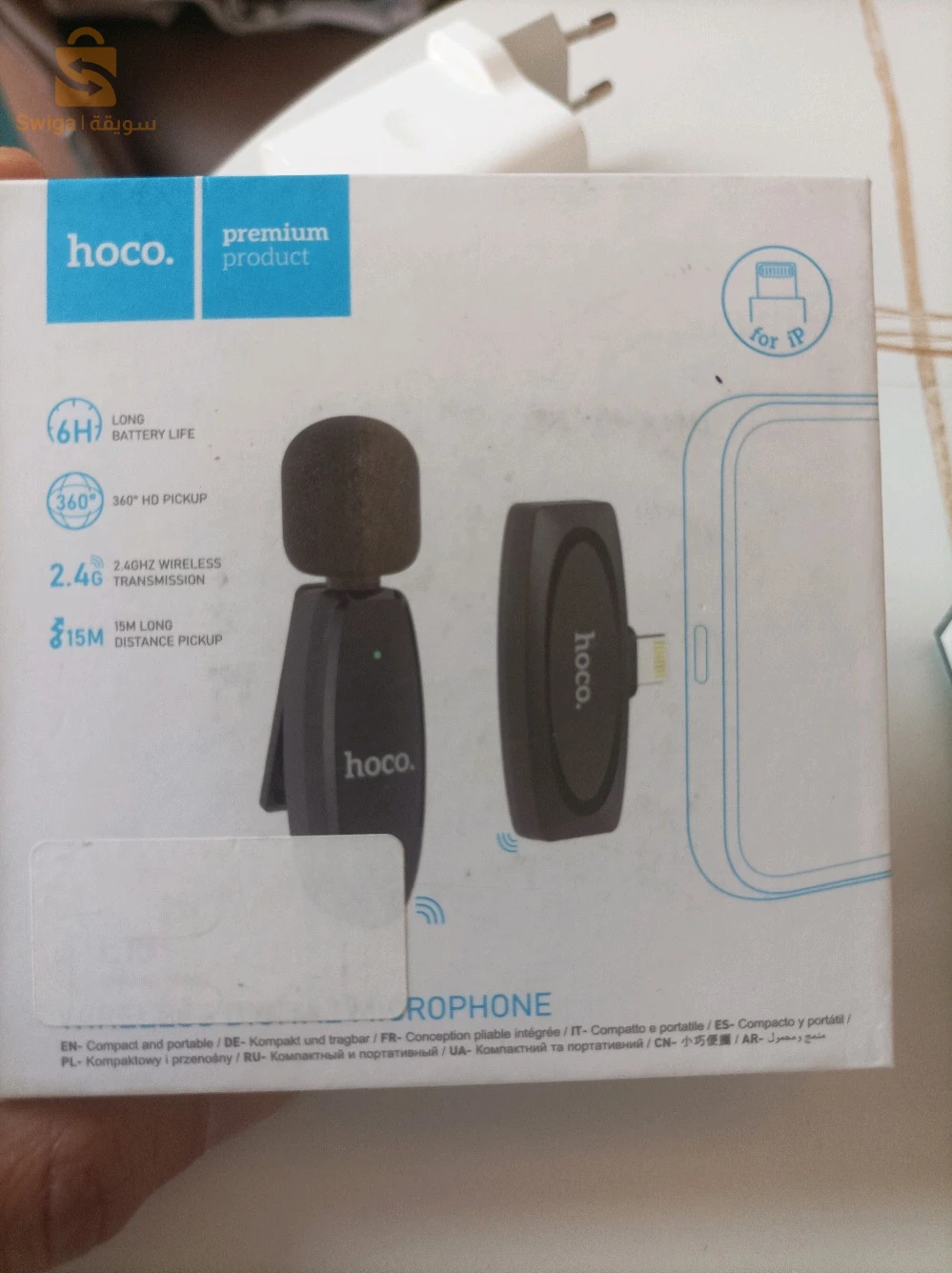 hoco wireless digital microphone L15 Type-IP Microphone numérique cravate sans fil