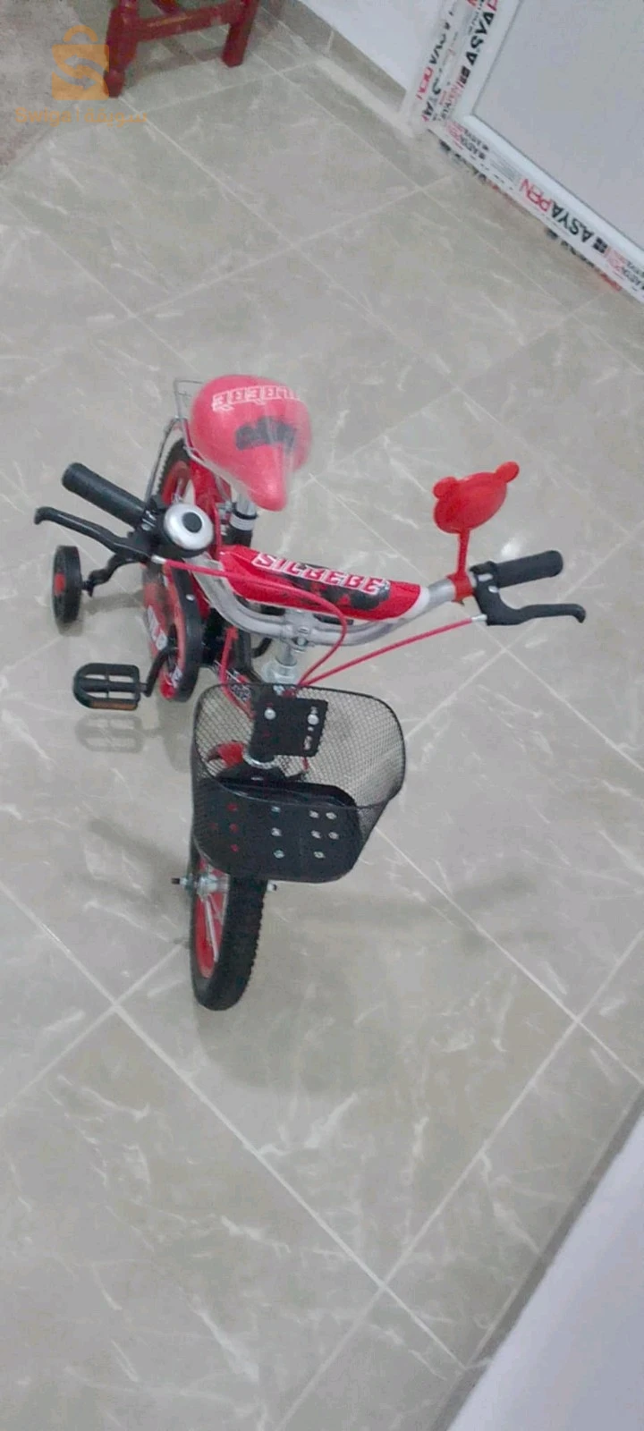 Velo BMX 12 pouce Marque SILBEBE couleur rouge et noir