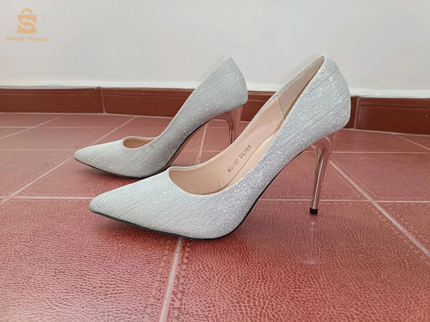 escarpins gris argent fête