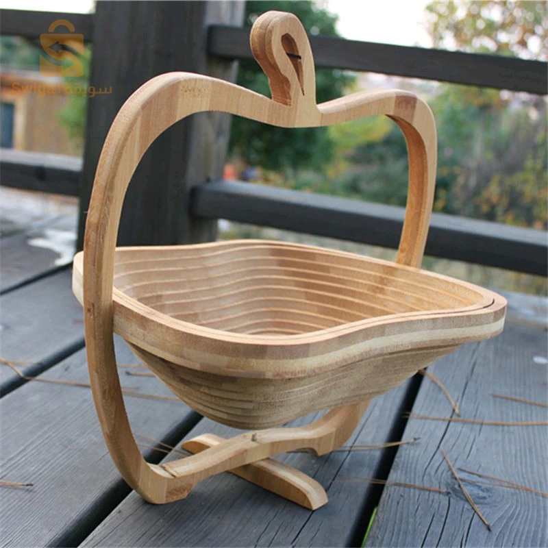 سلة فاكهة سحرية قابلة للطي من الخيزران