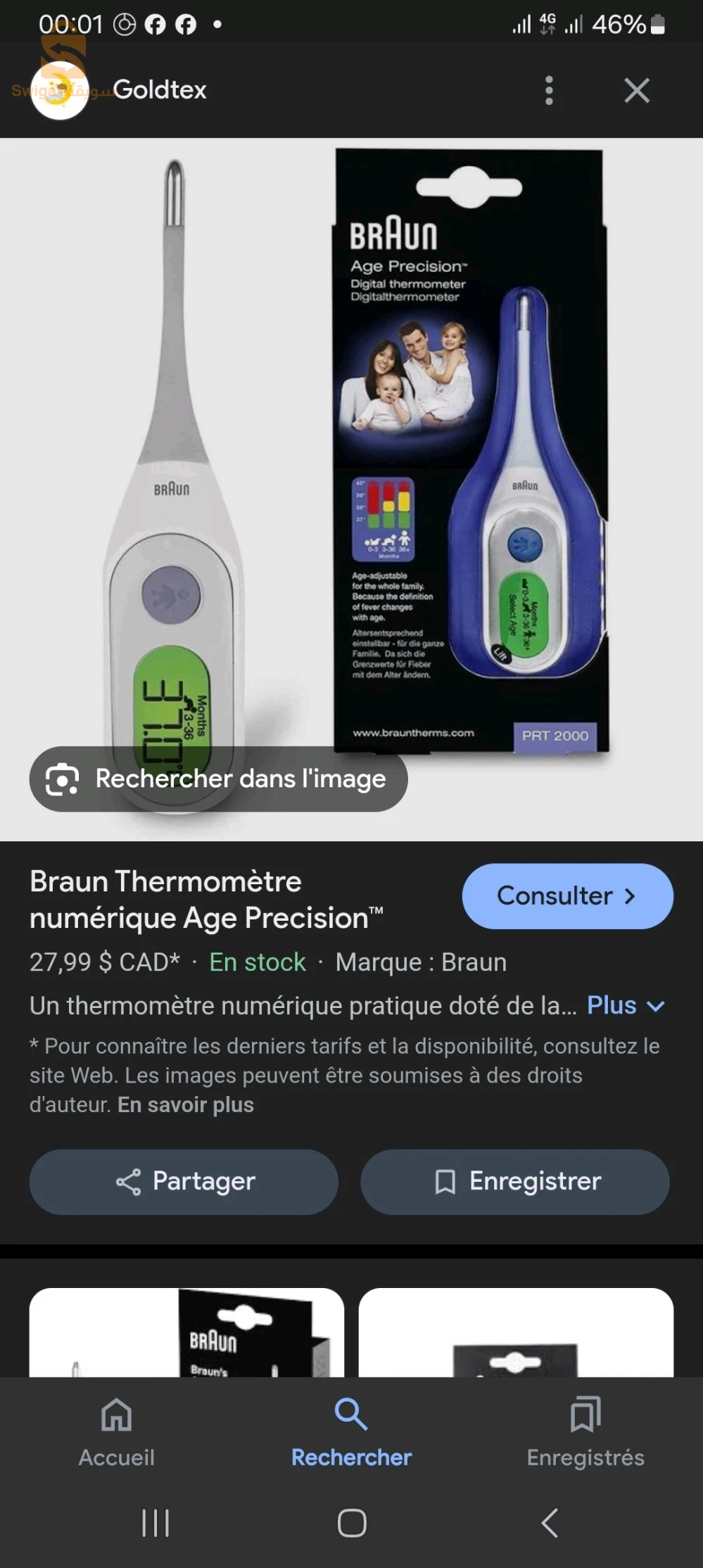 termomatre Braun digital PRT2000 original