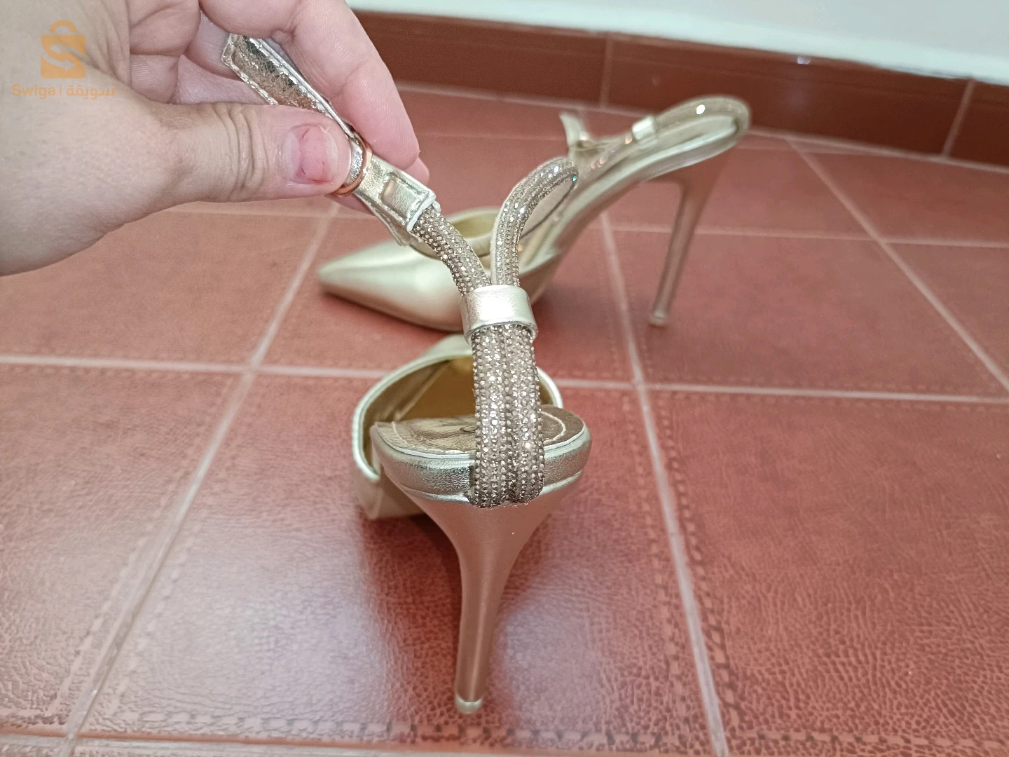 escarpins dorée mariée fête