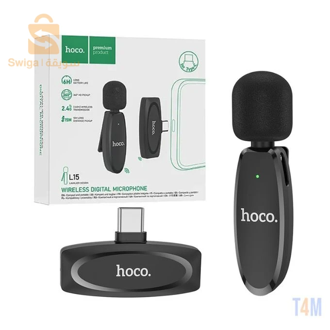 hoco wireless digital microphone L15 Type-IP Microphone numérique cravate sans fil
