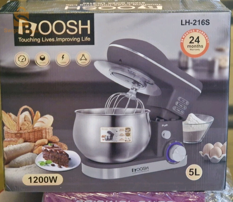 خلاط العجين BOOSH LH-216R – 1200 واط، سعة 5 لتر