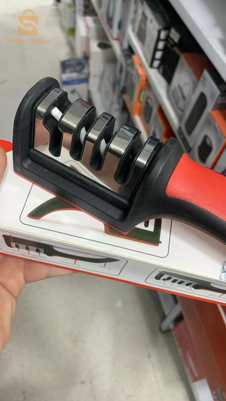 Aiguisoir de couteaux a 3 étapes en acier diamant enduit de céramique , outils d’affûtage de cuisine