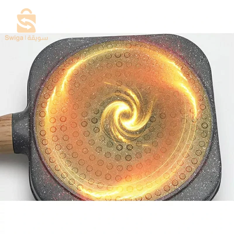 مقلاة بيض وكريب من الألومنيوم غير لاصقة بأربعة ثقوب