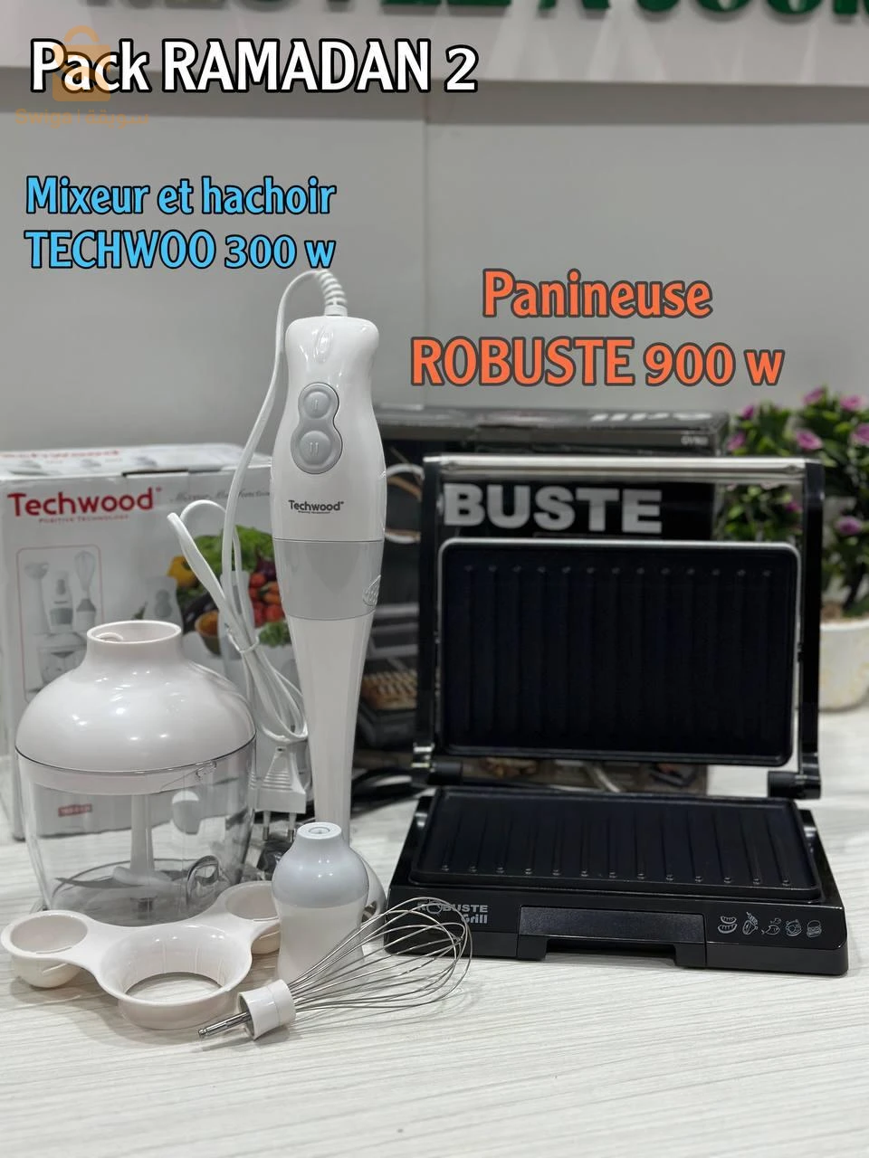 Pack RAMADAN 2 mixeur techwood 3 in 1 panineuse robuste