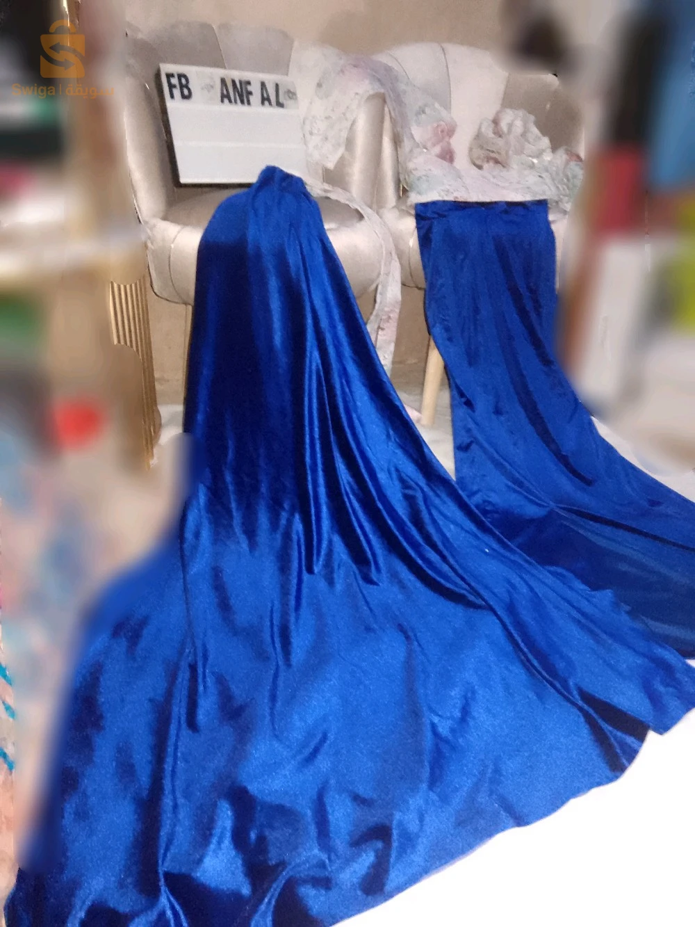 تونسي بروكار+ ذيل قطيفة  طويل لارج