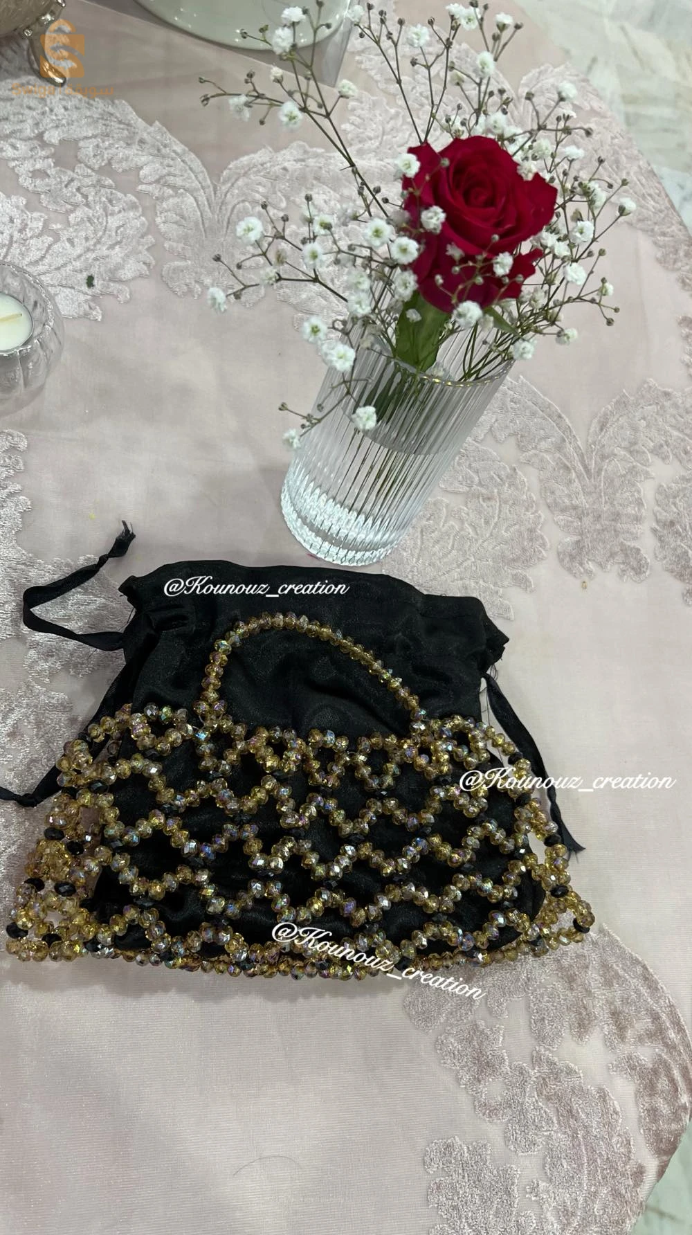 sac en cristal حقيبة يد بخرز الكريستال