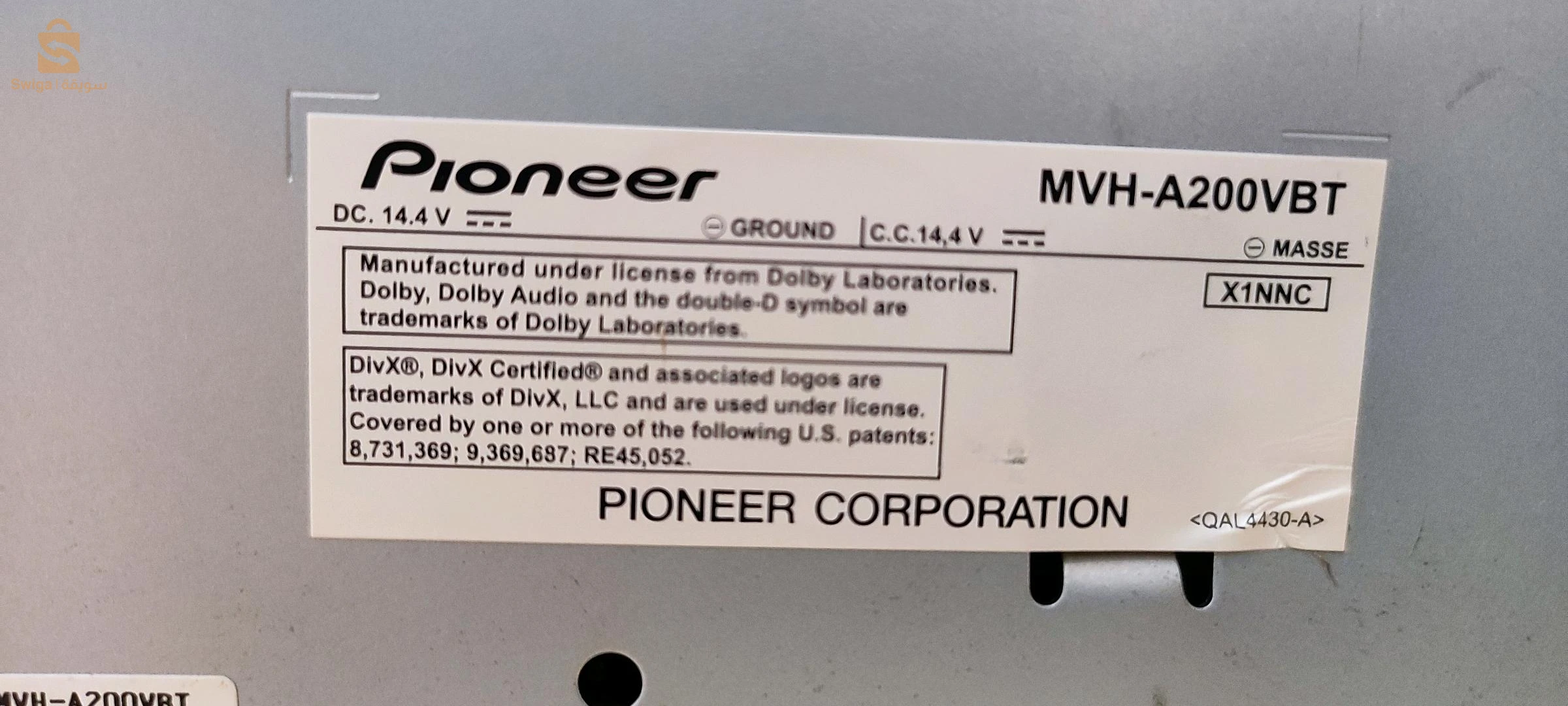 tablette DVD pioneer original special sono+camera de recul