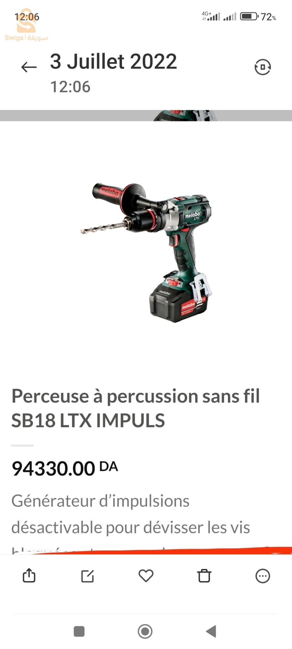 perceuse visseuse diviseuse à percussion metabo