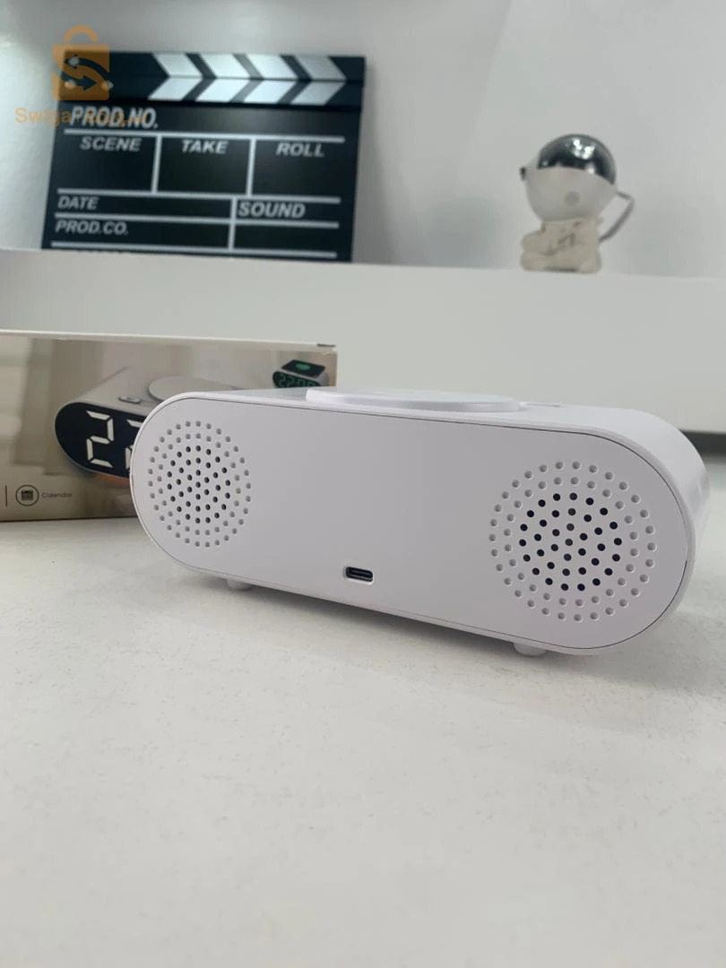 ساعة منبه + شاحن لاسلكي